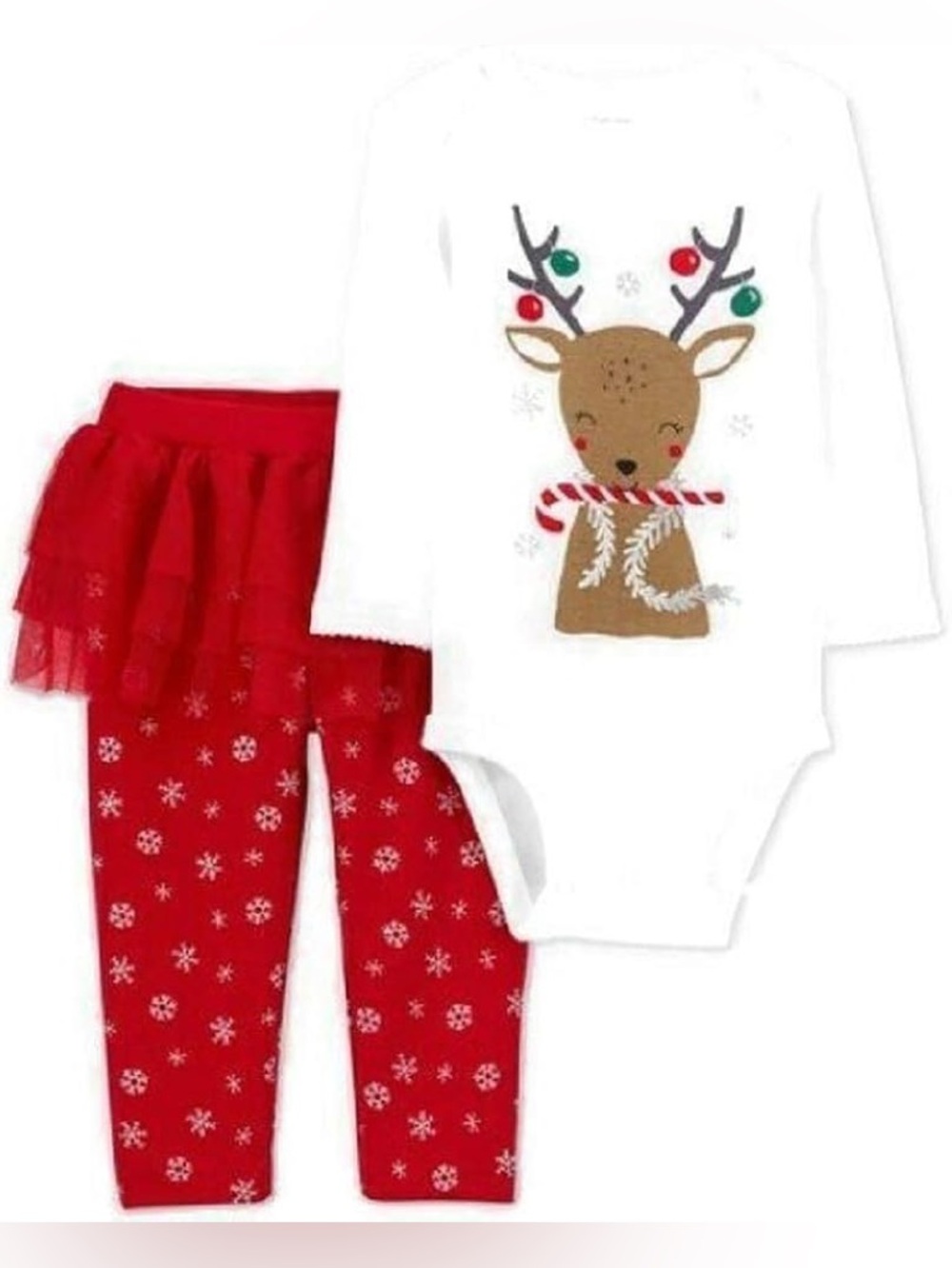 CARTER’S REINDEER 2 PC SET - RED/WHITE VARIOUS SIZES (NEW WITH TAGS) A11